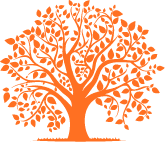 Une icône d'arbre orange 